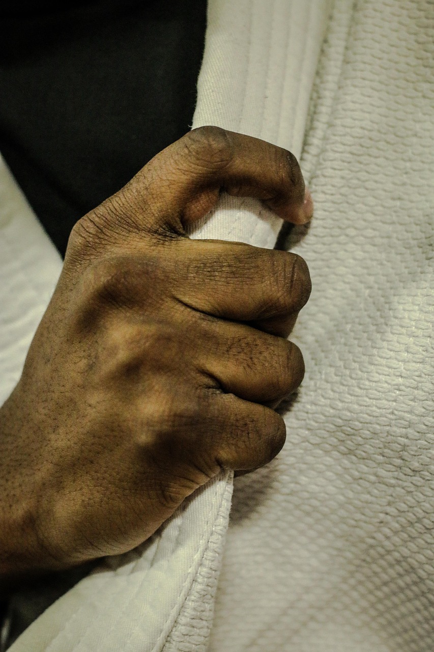 judo uniform and hands